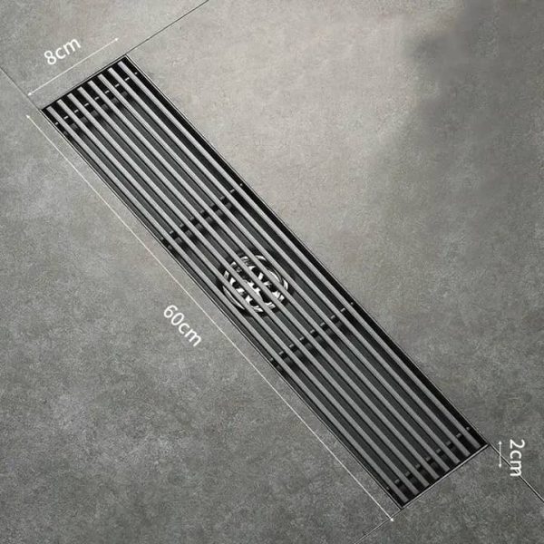 Rust-Resistant Linear Shower Floor Drain with Flow Waste, 60cm