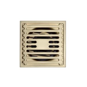 10x10cm Gold-Tone Linear Floor Drain