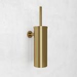 Gold Wall-Mounted Toilet Brush with Holder