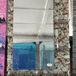 Glass Wall Mirror with Marble Effect Frame