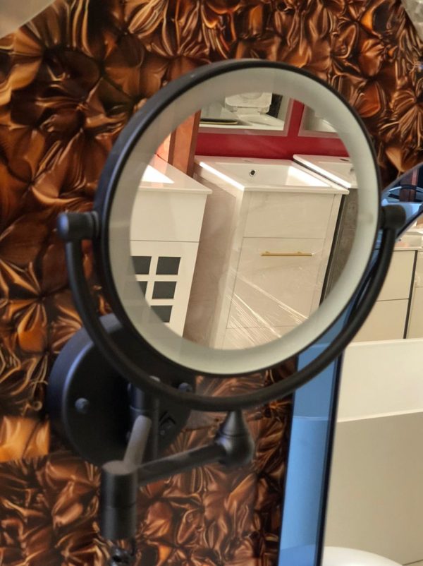 Black Triple-Magnification Round LED Mirror - Image 2